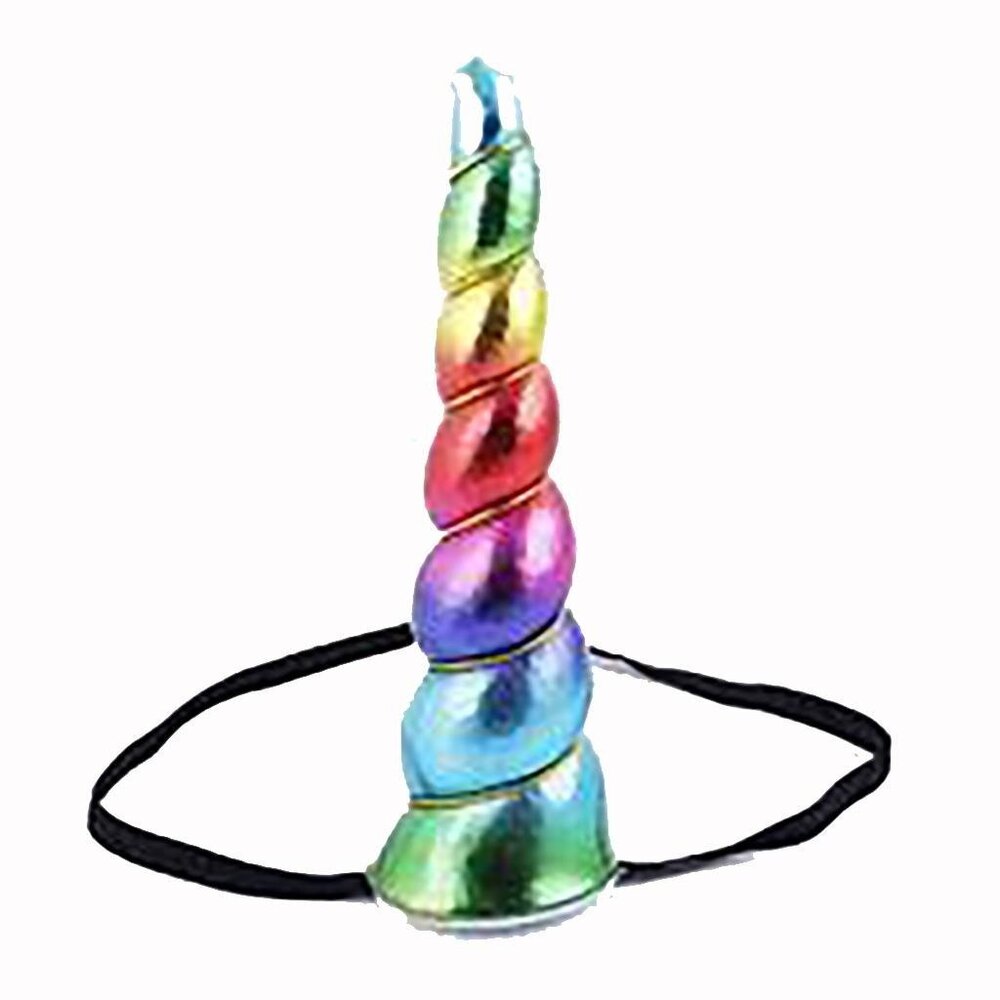 Rainbow Unicorn Multicolored Shiny Headband Hair Costume Accessory New